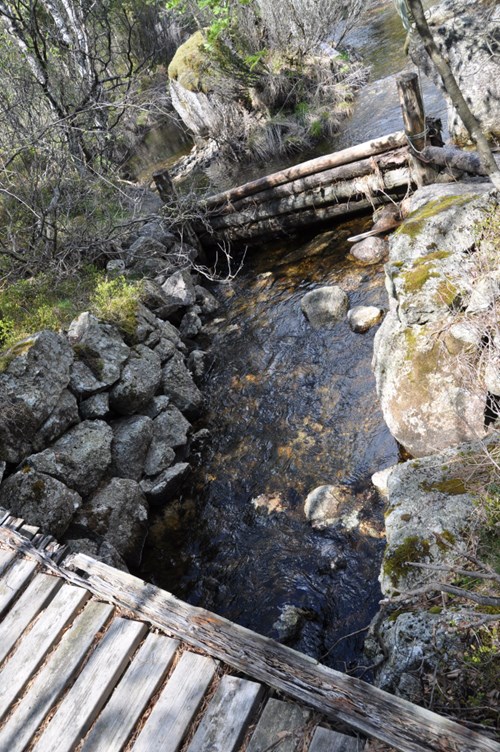 Enkel bru ved enkel stengeanordning i Valedalselva