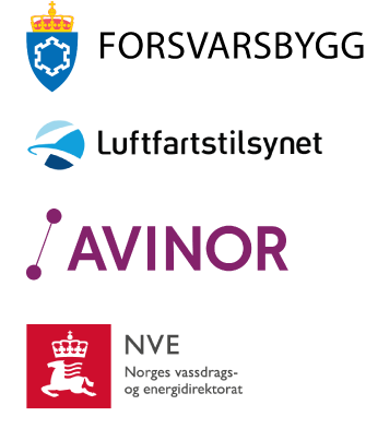 logo avinor, luftfartstilsynet, forsvarbygg