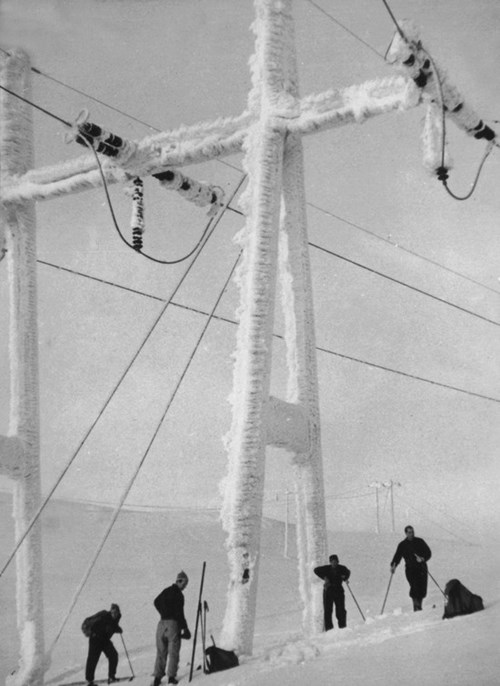 Inspisering av ledningen vinteren 1960