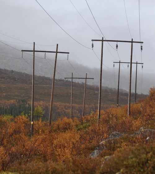 To masterekker ved Tjeldsund transformatorstasjon