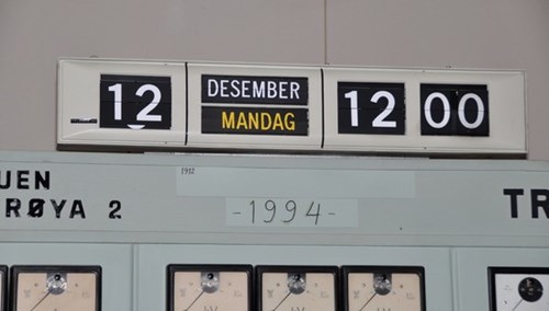 Klokkene i tidligere SKKs driftssentral viser enda 12. desember klokken 12.00