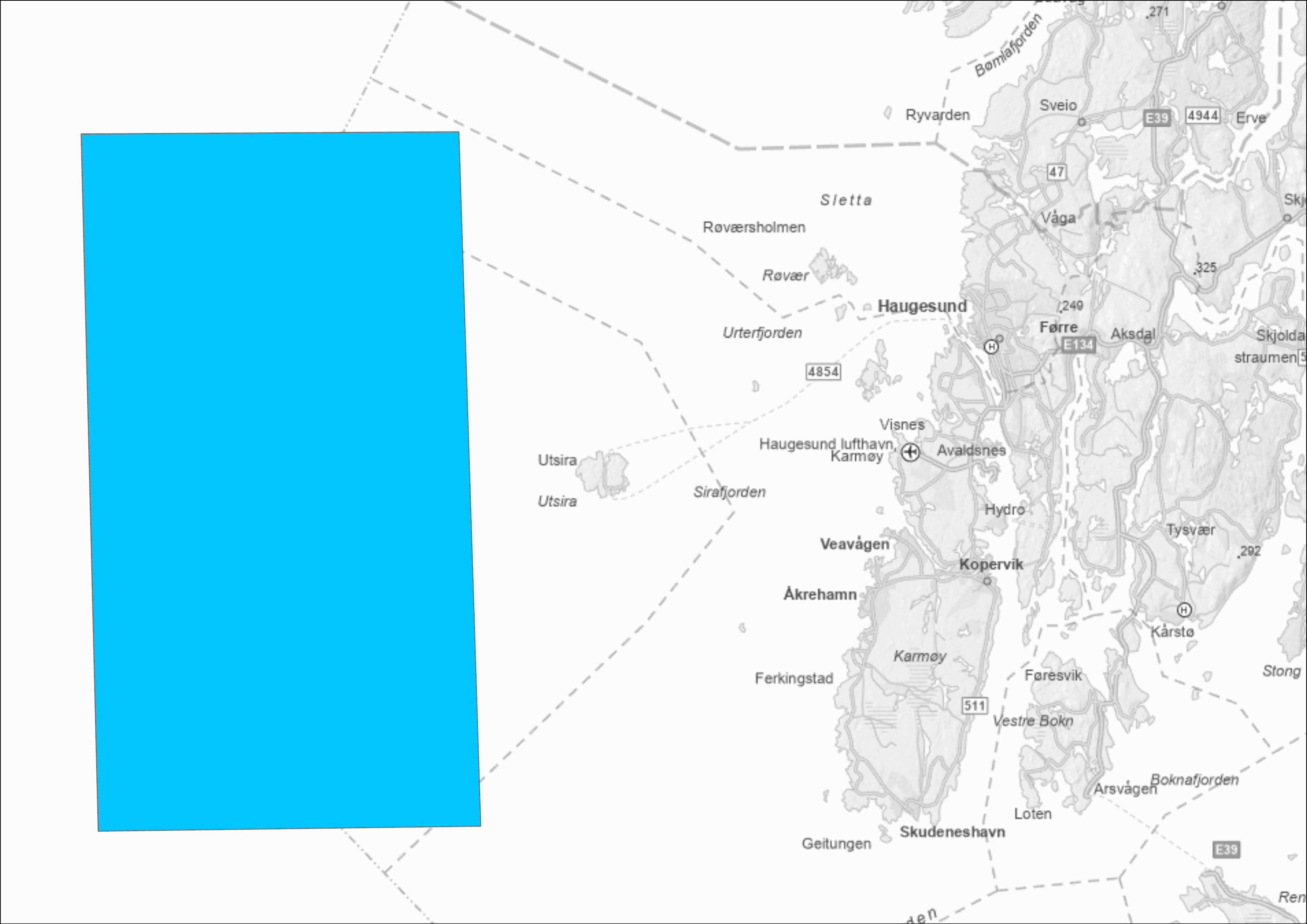 Kart over Utsira Nord