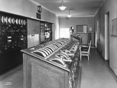 Kontrollrommet på Flesaker, 1929