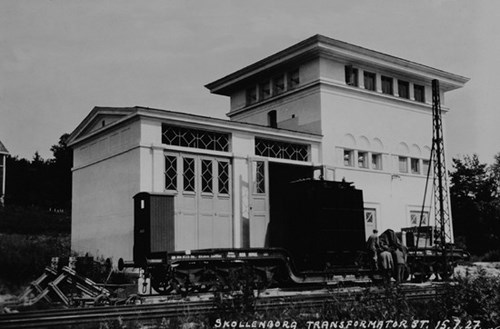 Skollenborg transformatorstasjon, sommeren 1927