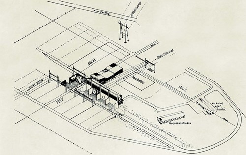 Skisse over stasjonstomta, 1963