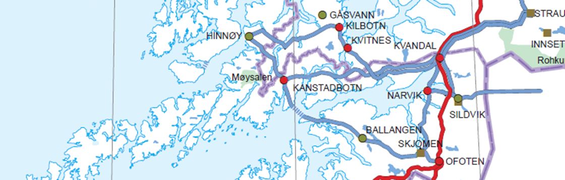 Kart Over Regional Og Sentralnettet Nve